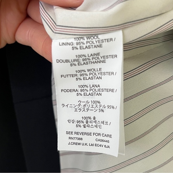 J. Crew Rhodes 100% Italian Wool Blazer Office Career Preppy | Darkest Navy | 4 - Picture 16 of 16